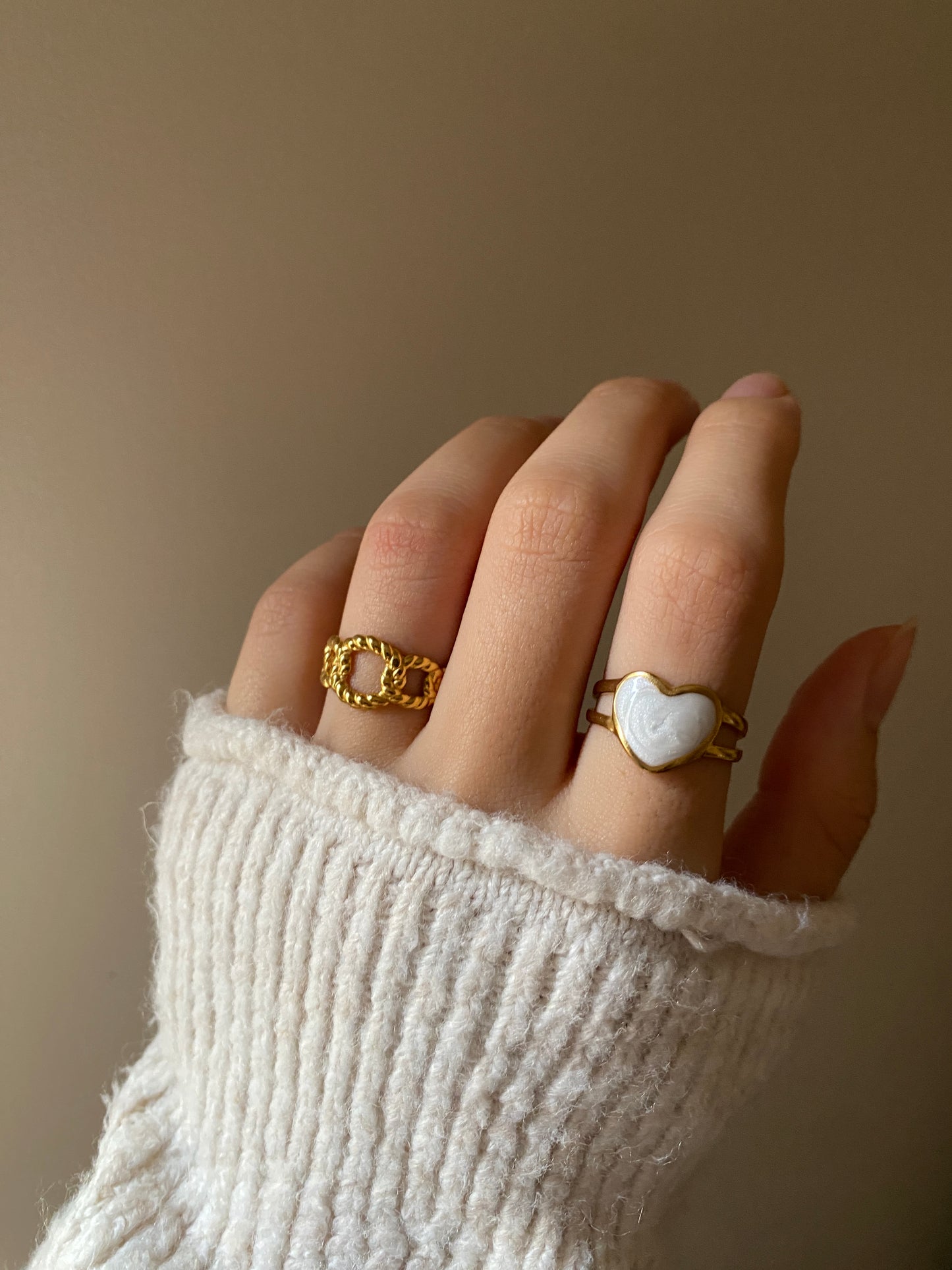 White Heart Ring