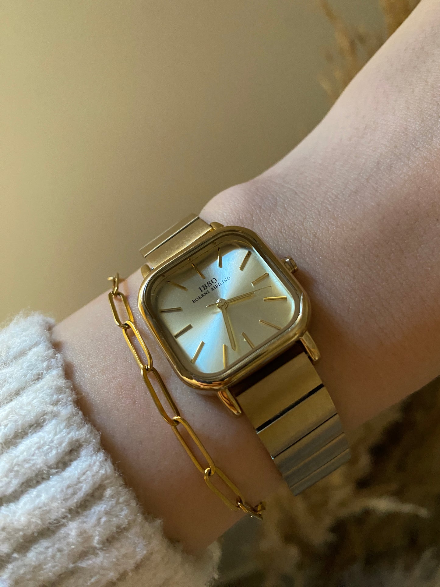 Ibso Gold Square Watch