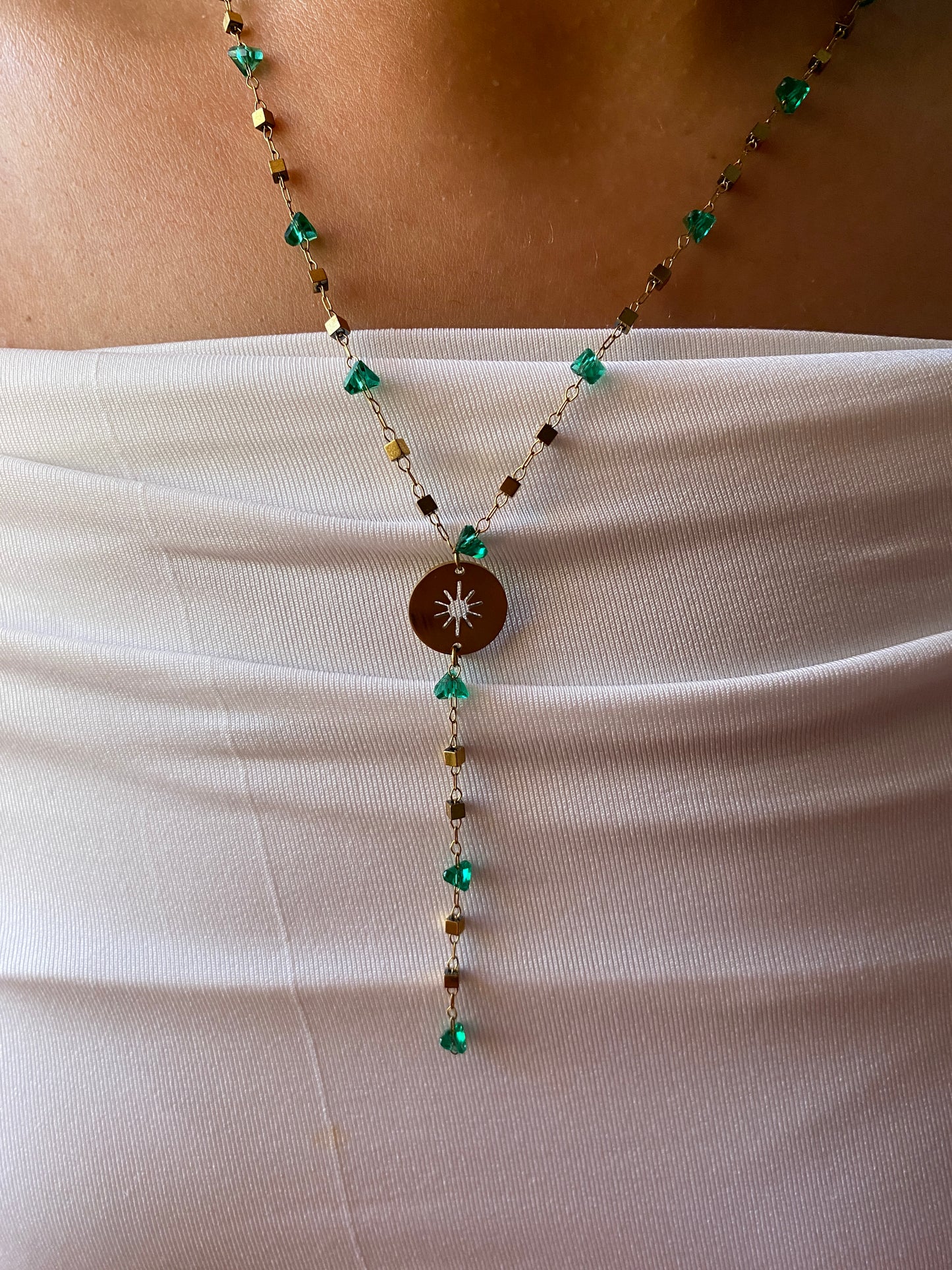 Pistachia Tie Necklace