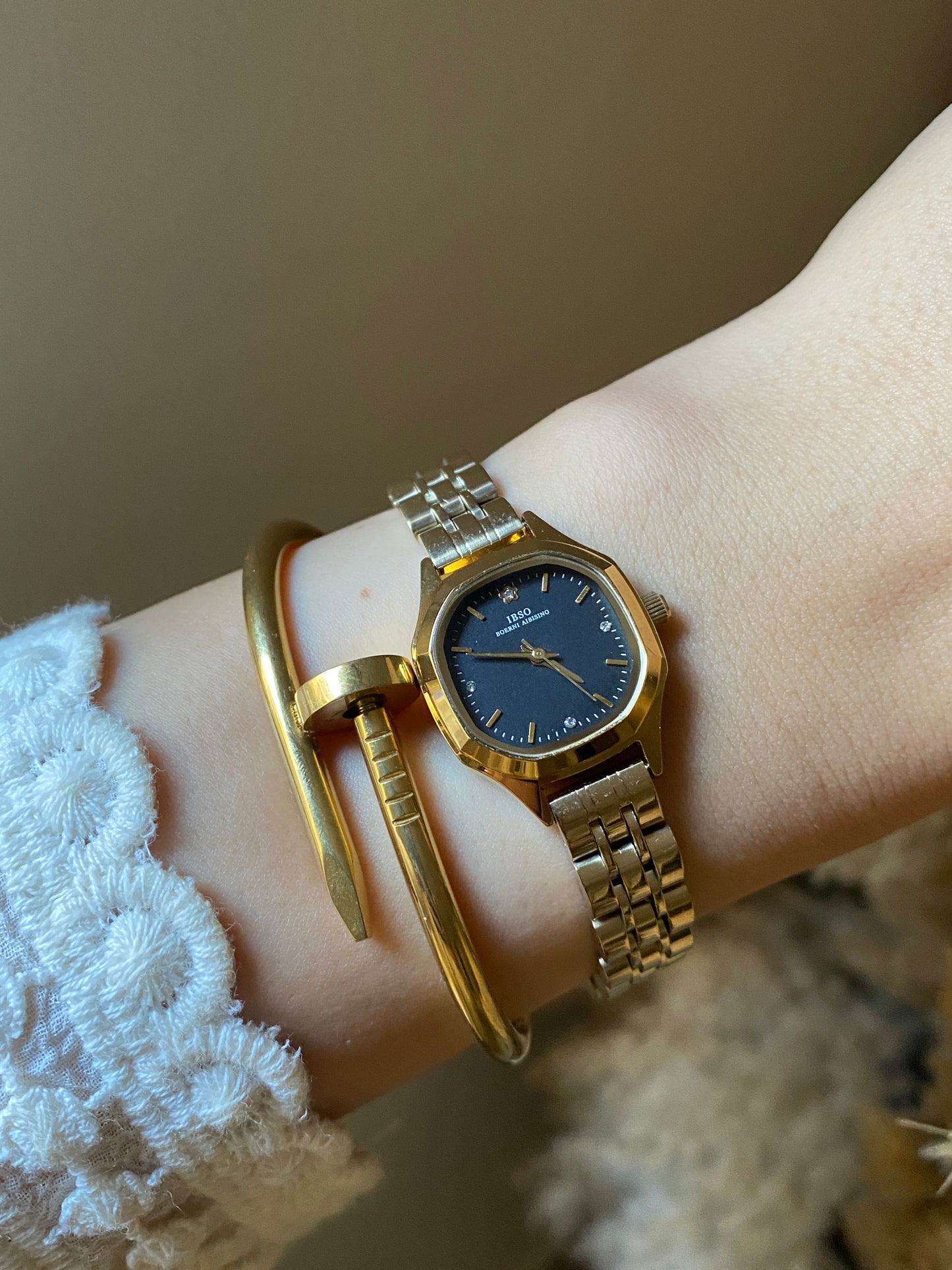 Ibso Black diagonal watch
