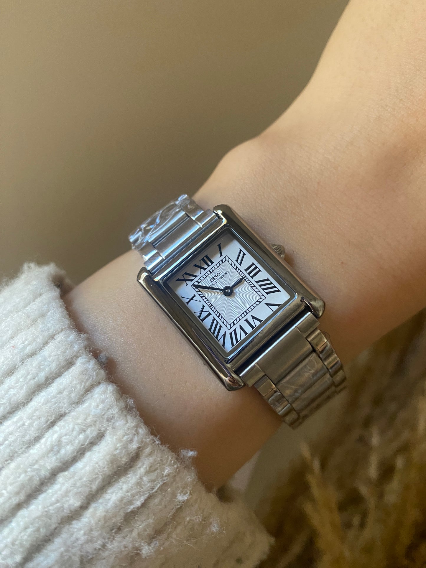 Ibso Silver square watch