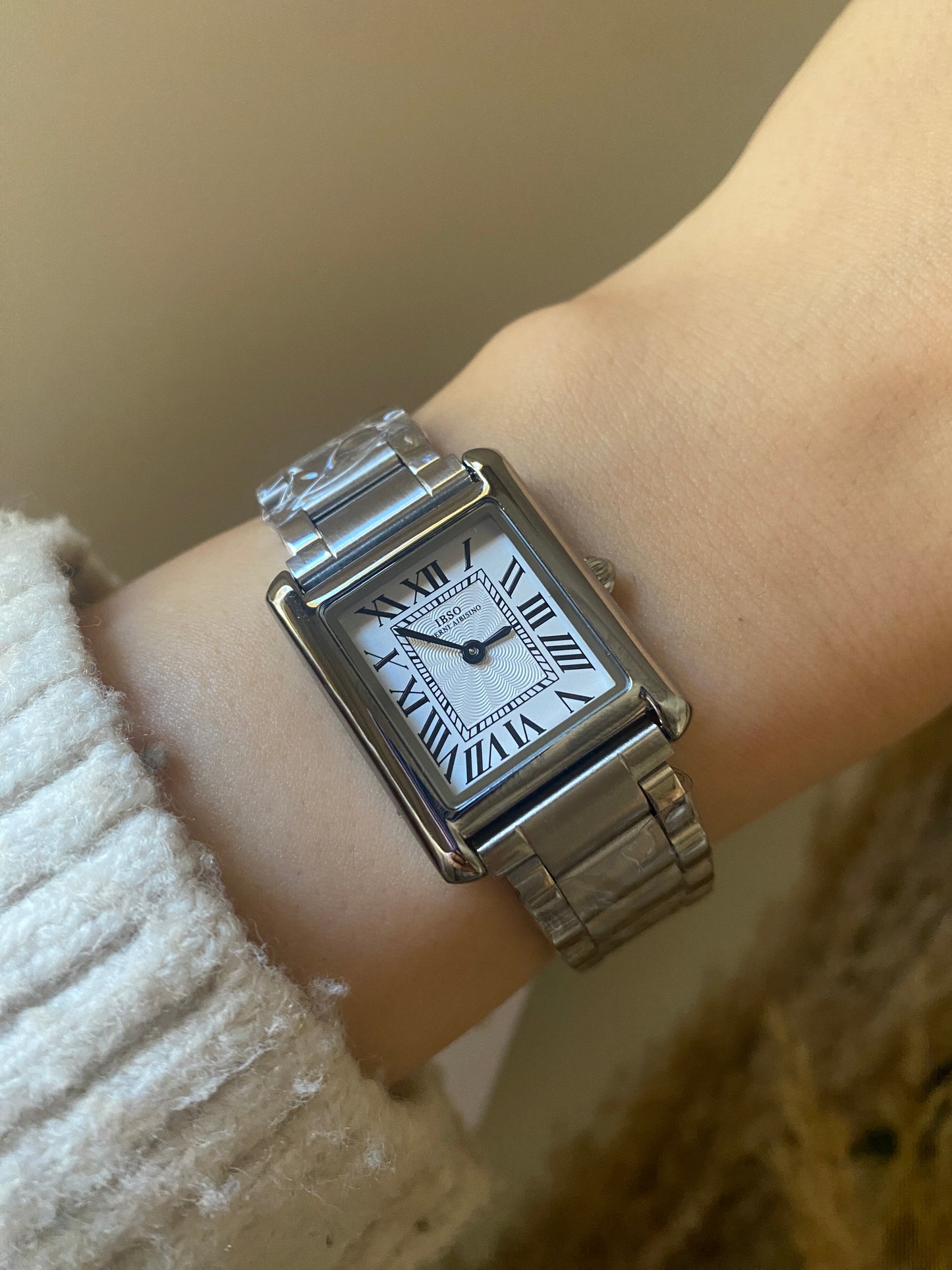 Ibso Silver square watch