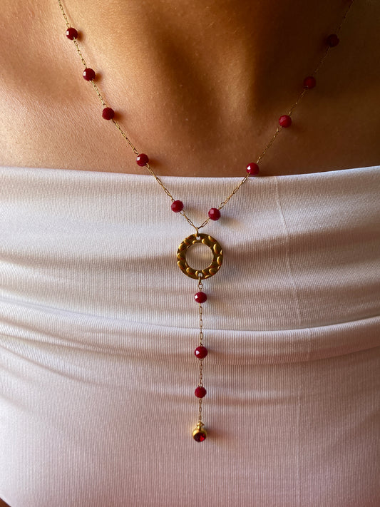 Ruby tie Necklace