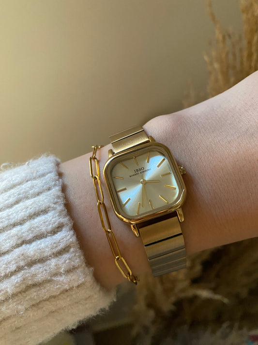 Ibso Gold Square Watch