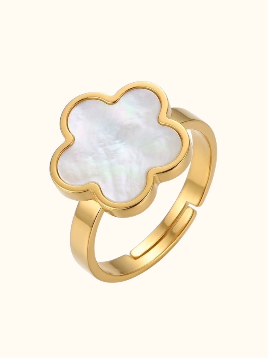 White Flora Ring