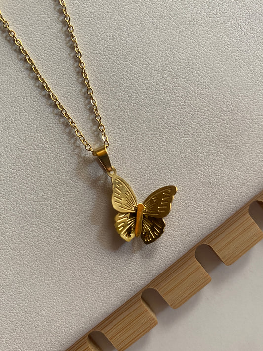 Golden butterfly necklace