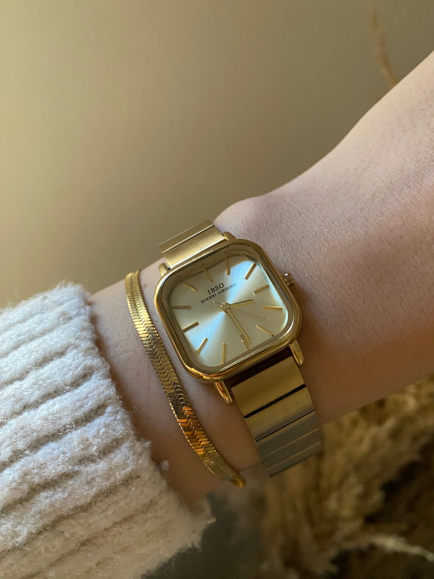 Ibso Gold Square Watch