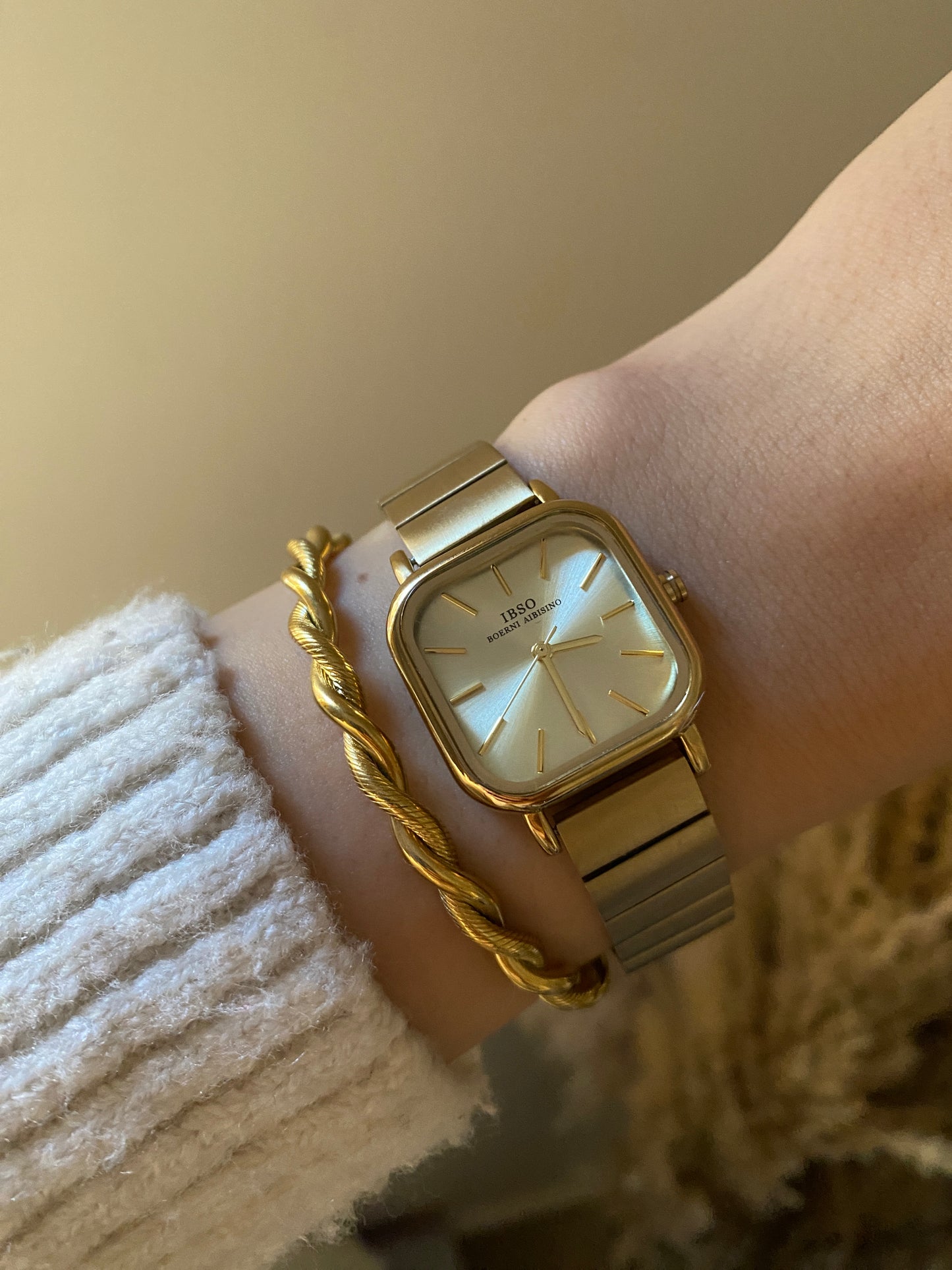 Ibso Gold Square Watch