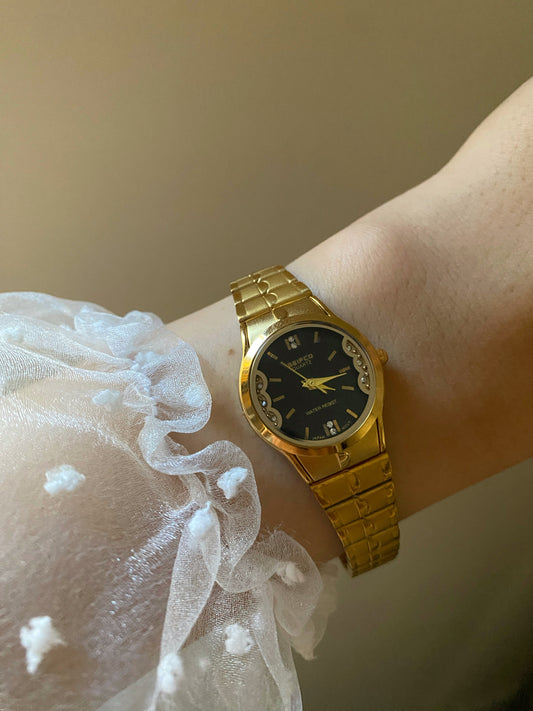 Seifco Black Crystal Round watch