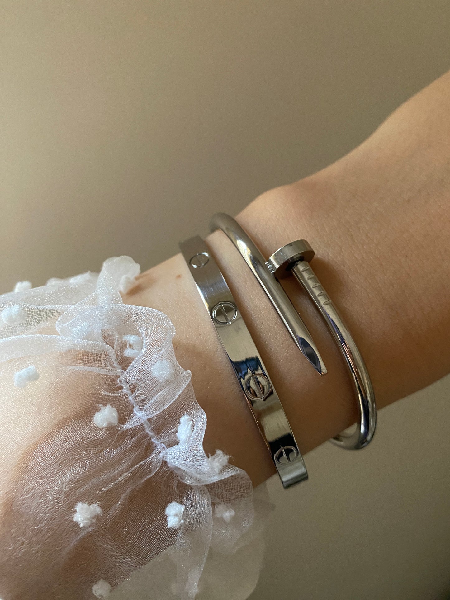 Silver Nail Bangle