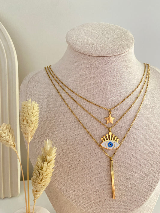 Three Layer Eye Necklace
